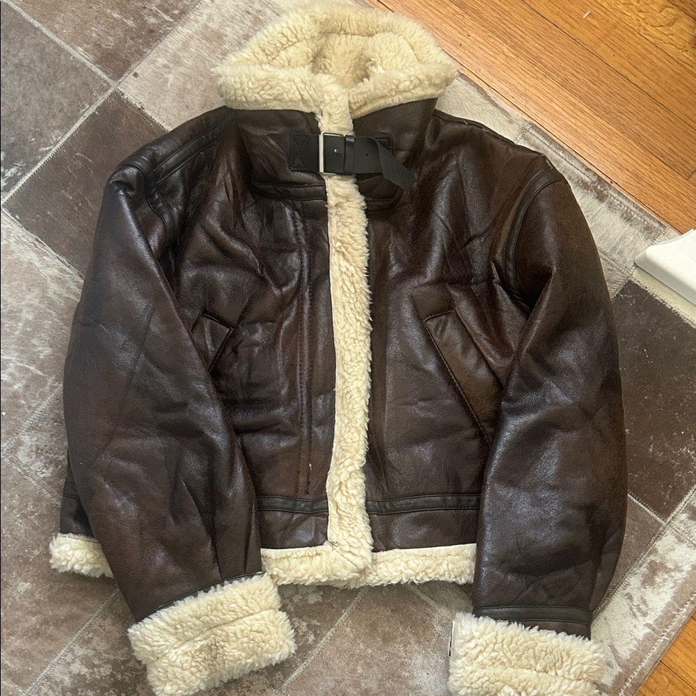Brown Shearling Leather Jacket